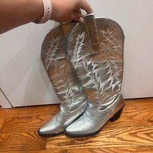 Silver Cowboy Boots
